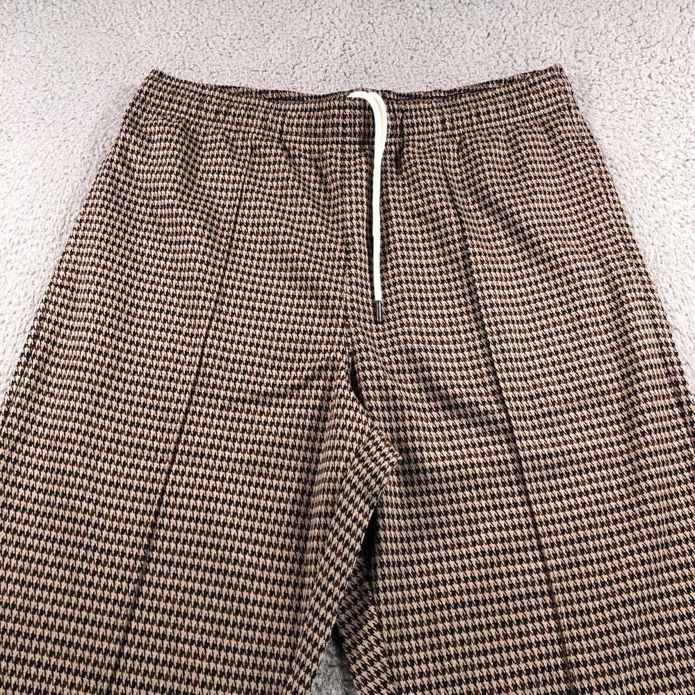 Todd Snyder Pant Men Large Desert Beige Houndstooth Elastic Waist Drawstring NEW